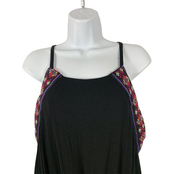 As U Wish Womens Summer Sleeveless Black Romper Jumper Spaghetti Straps Large - Picture 2 of 10